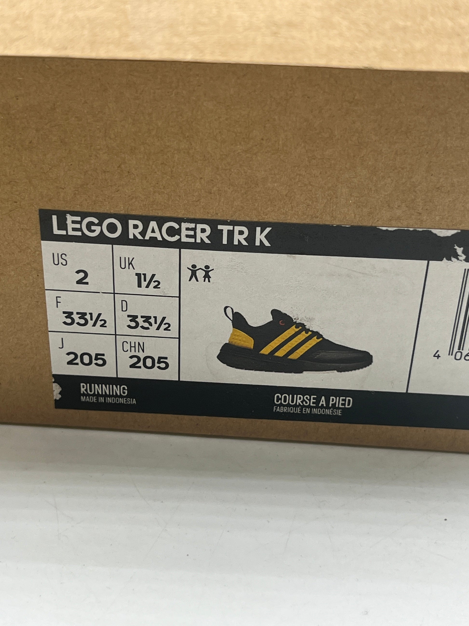 Kids Adidas x LEGO® Racer TR X Yellow & Black Shoes Size Y2 USED FRENLY BRICKS - Open 7 Days