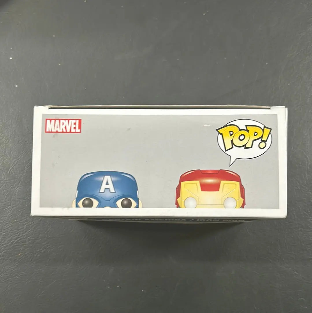 Pop Vinyl 2 Pack Captain America / Iron Man Marvel Collector Corps FRENLY BRICKS - Open 7 Days