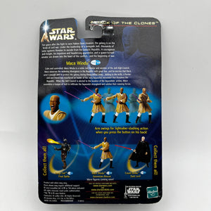 Hasbro 2002 Star Wars Attack of the Clones Mace Windu Action Figure FRENLY BRICKS - Open 7 Days