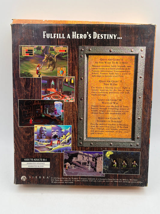 “Quest for Glory” Anthology I II III IV Big Box PC MS-DOS / WINDOWS CD Sierra FRENLY BRICKS - Open 7 Days