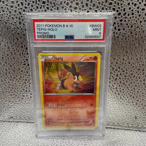 Tepig Holo 2011 Pokémon Black and White TCG #BW02 PSA 9 MINT FRENLY BRICKS - Open 7 Days