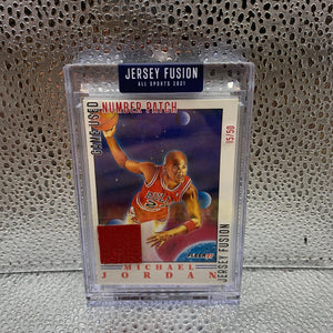 Michael Jordan Fleer 97 Jersey Fusion 15/50 Game Used FRENLY BRICKS - Open 7 Days