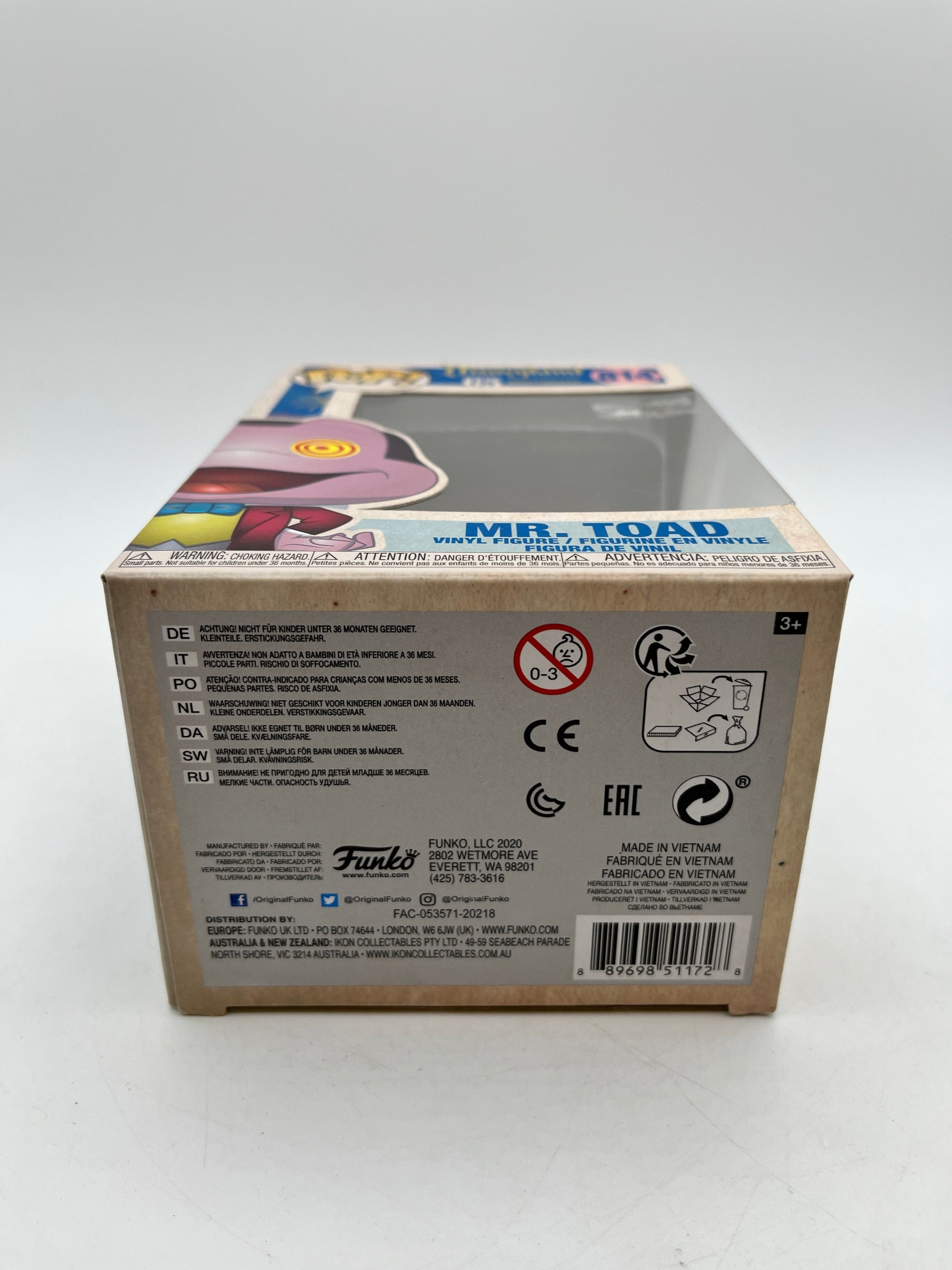 Funko POP! Disneyland 65th Anniversary- Mr. Toad #814 - Vinyl Collectable FRENLY BRICKS - Open 7 Days