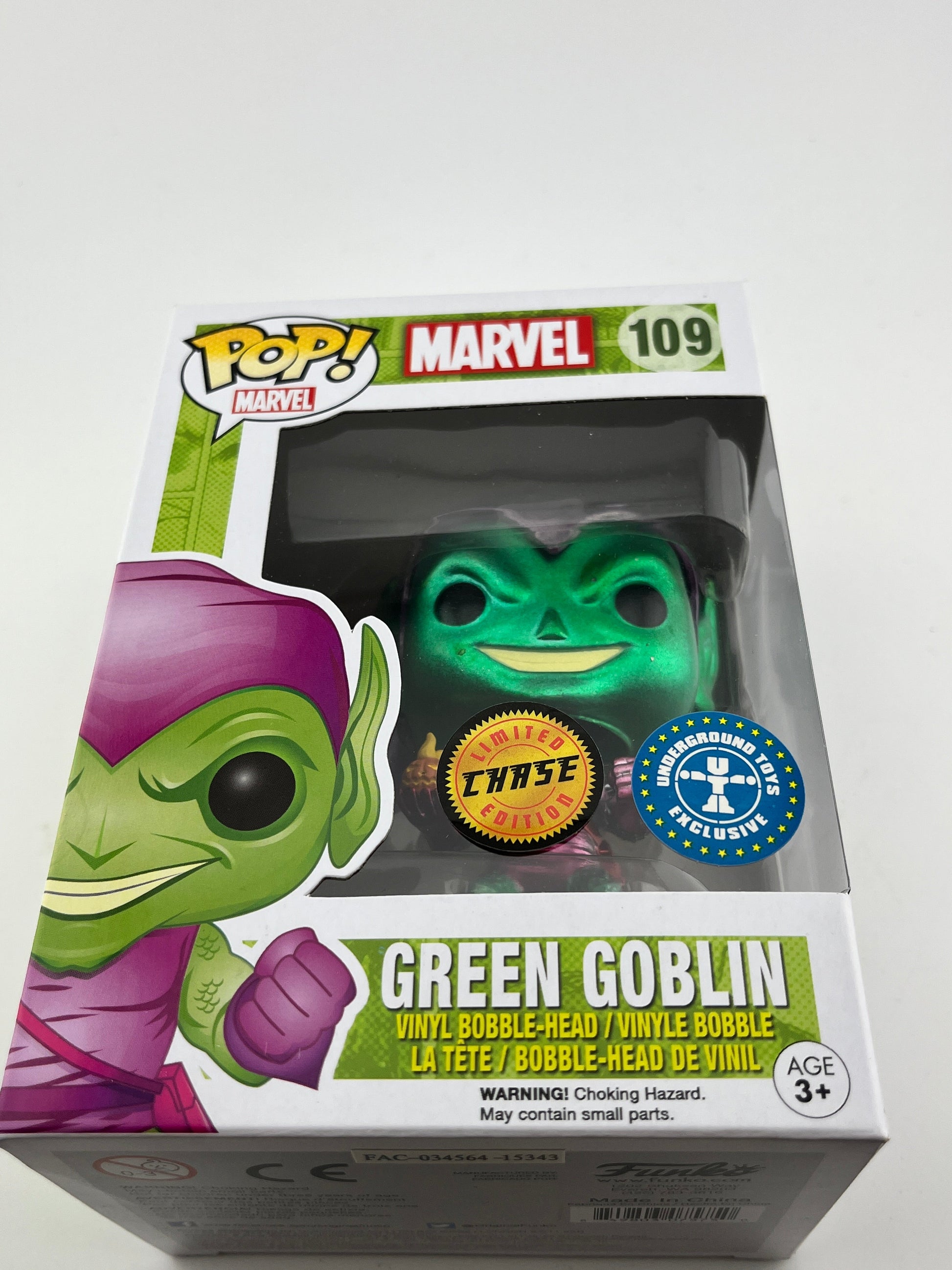 Funko POP! Marvel - Green Goblin #109 - Limited Edition Chase - Underground Toys Exclusive FRENLY BRICKS - Open 7 Days