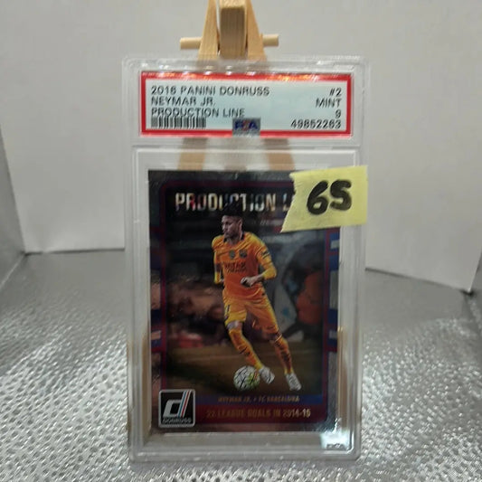 Neymar Jr. 2016 Panini Donruss Production Line PSA 9 Graded FRENLY BRICKS