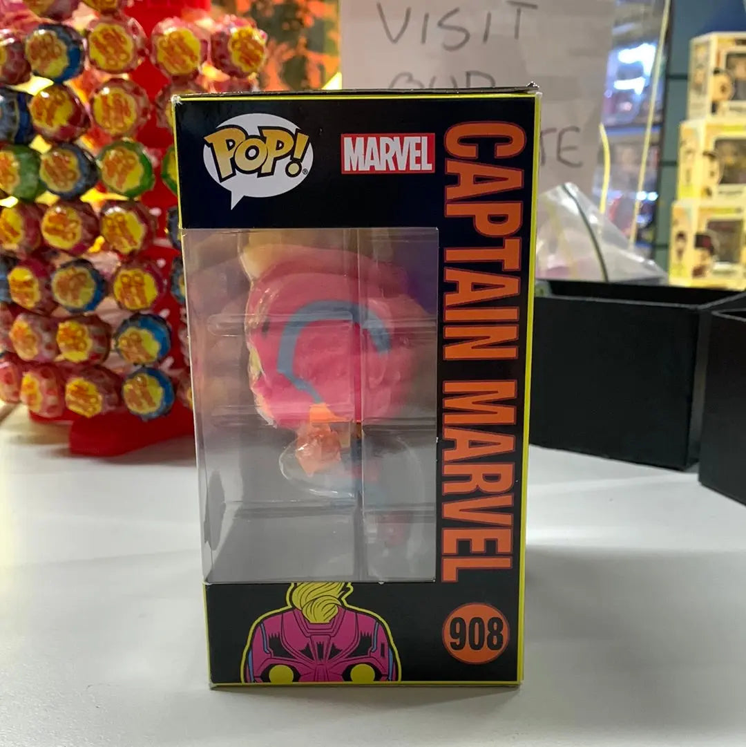 Captain Marvel Funko Pop! Vinyl Blacklight #908 Marvel - The Infinity Saga FRENLY BRICKS - Open 7 Days