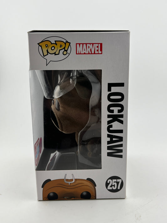 Funko POP! Marvel In Humans - Lockjaw #257 - Flocked 2017 Fall Exclusive FRENLY BRICKS - Open 7 Days