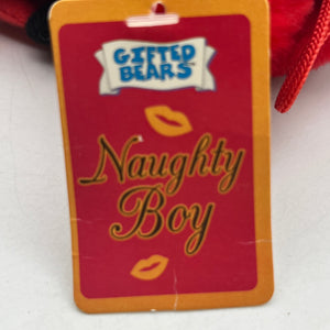 Gifted Bears Beanie Plush Teddy “Naughty Boy” Skansen Bean Bag Toy Red 26cm FRENLY BRICKS - Open 7 Days
