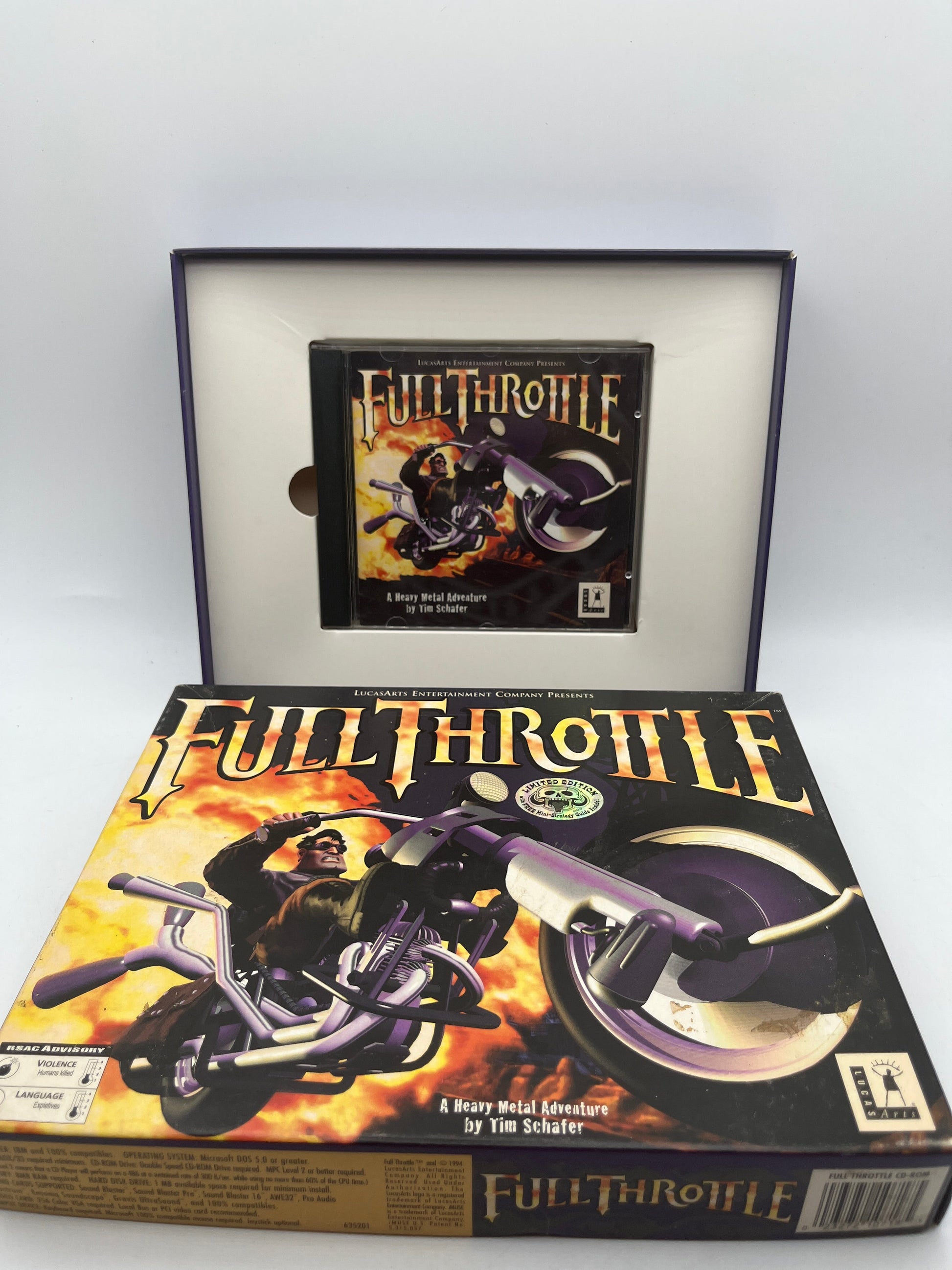 “Full Throttle” 1994 IBM PC Game Limited Edition LucasArts Big Box CD-ROM FRENLY BRICKS - Open 7 Days