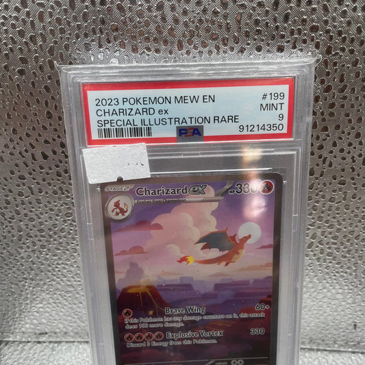 Charizard EX #199/165 Pokemon Card Full Art Special Illustration RARE TCG PSA 9 Mint FRENLY BRICKS - Open 7 Days