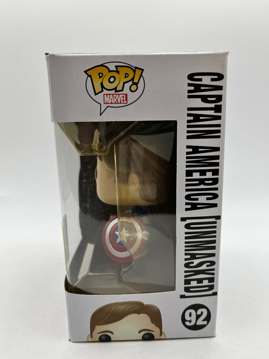 Funko POP! Marvel Avengers Age Of Ultron - Captain America [Unmasked] #92 - Vinyl Collectable FRENLY BRICKS - Open 7 Days