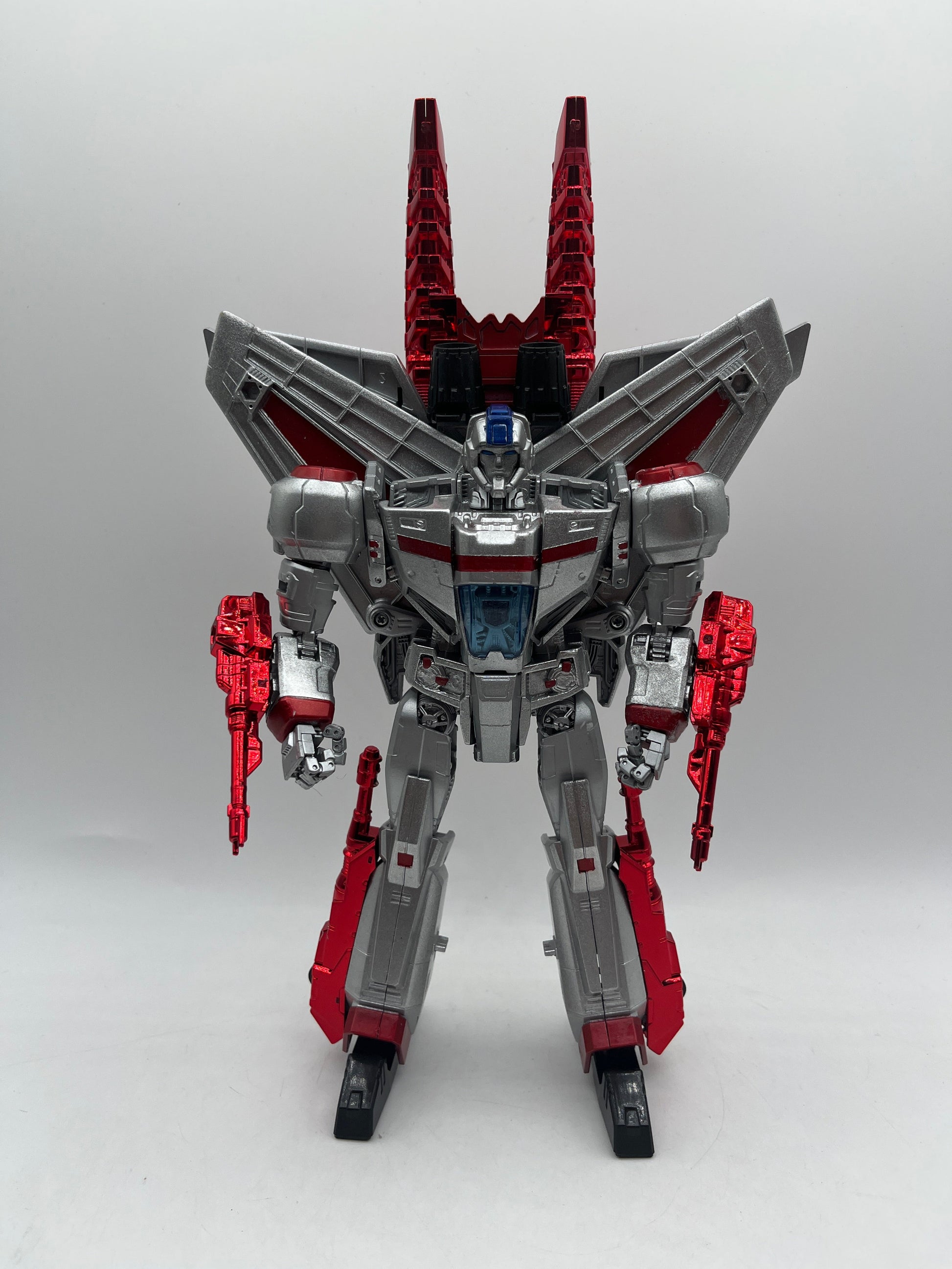 Transformers Generations Leader Class Jetfire Custom Painted Silver & Red Chrome FRENLY BRICKS - Open 7 Days