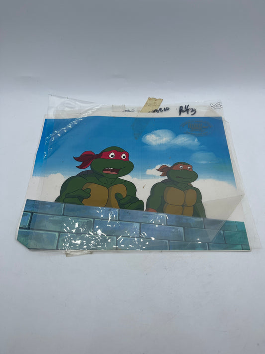1987 Animation’s Production Cel - TMNT - “Raphael & Michelangelo” Hand Painted FRENLY BRICKS - Open 7 Days