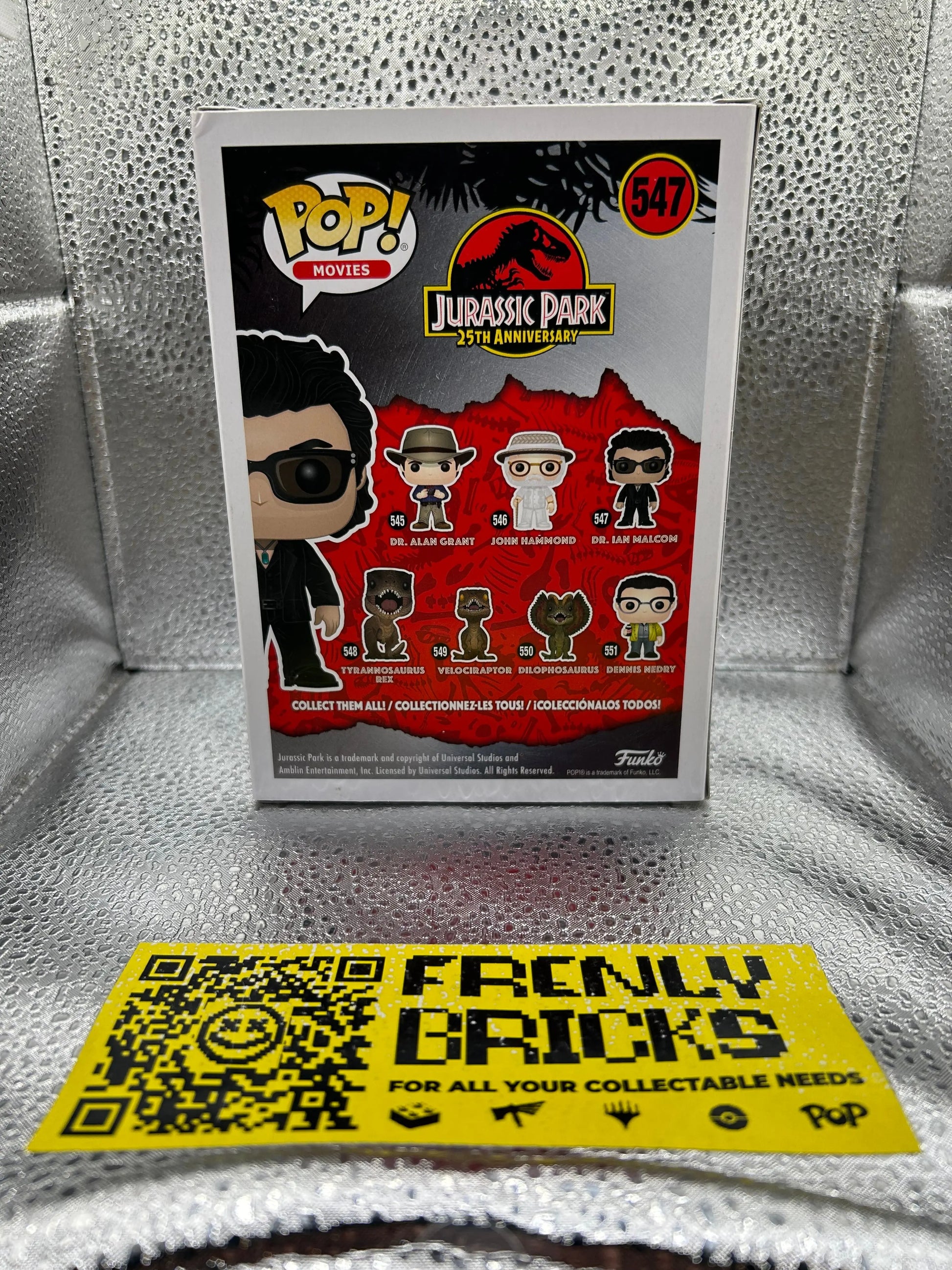 Pop Vinyl Jurassic Park #547 Dr. Ian Malcom FRENLY BRICKS - Open 7 Days