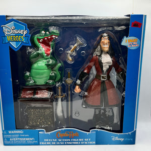 Disney Heroes Captain Hook Deluxe Action Figure Set w/Croc - Disney Store - Sealed FRENLY BRICKS - Open 7 Days