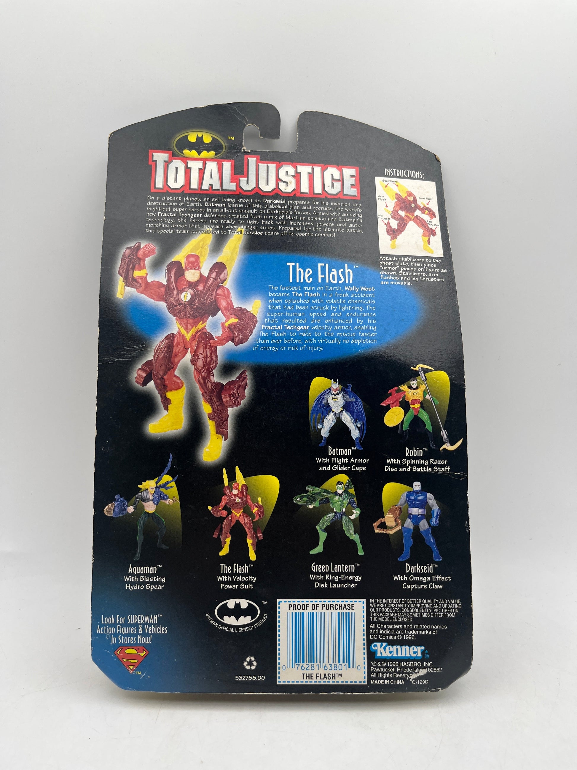 Total Justice THE FLASH Action Figure Velocity Power Suit 1996 Kenner FRENLY BRICKS - Open 7 Days