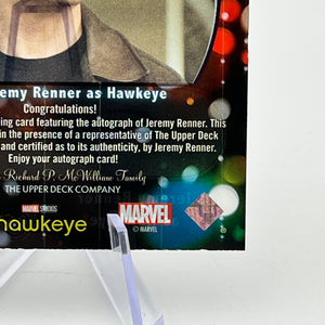 Upper Deck Marvel Studios Hawkeye - Jubilant Signatures /25 Jeremy Renner as Hawkeye Auto FRENLY BRICKS - Open 7 Days