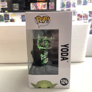 FUNKO STAR WARS YODA GREEN CHROME #124 SDCC 2019 EXCLUSIVE FRENLY BRICKS - Open 7 Days