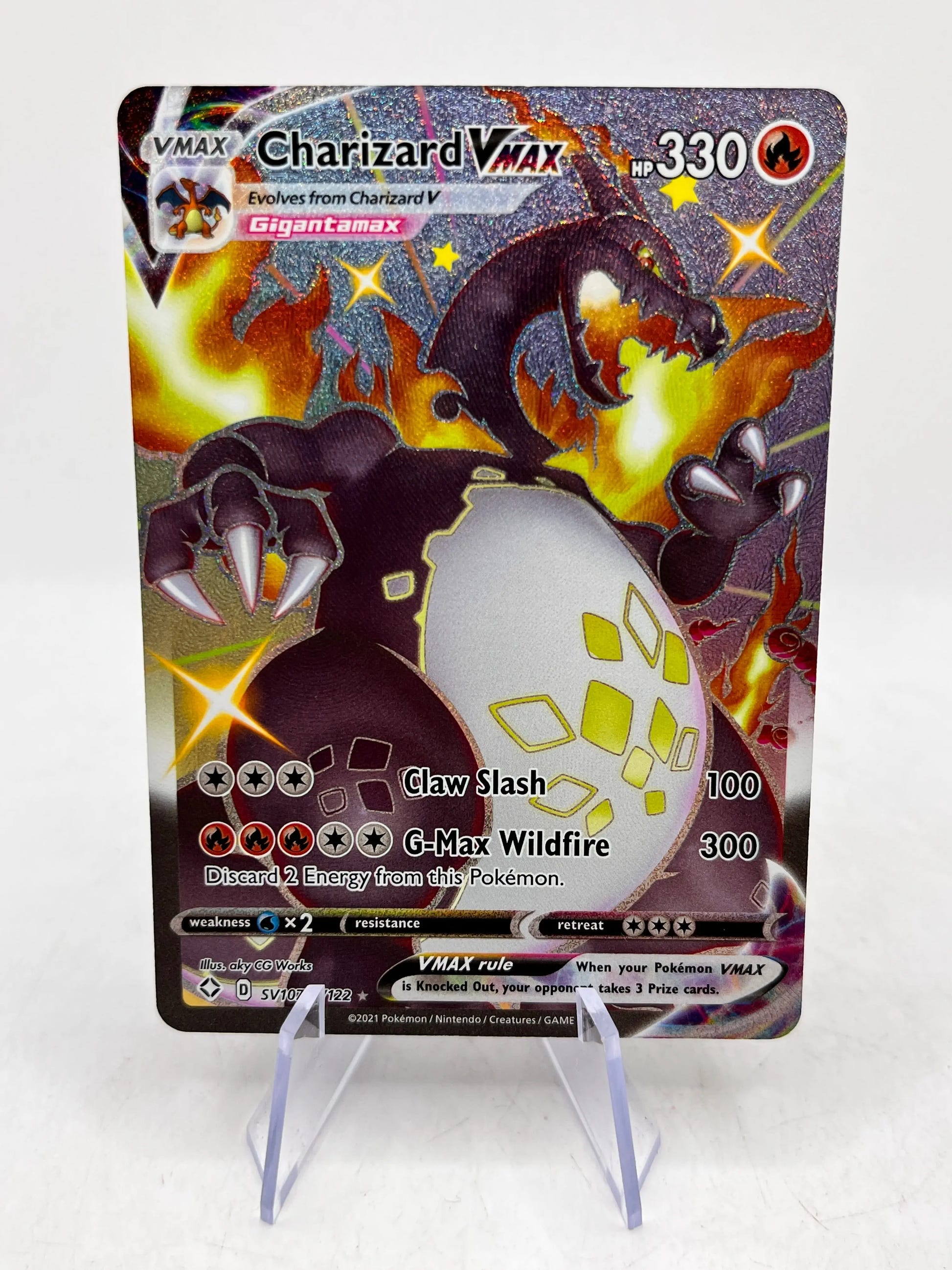 Pokemon Charizard VMAX SV107/SV122 Shining Fates: Shiny Vault Holo NM FRENLY BRICKS - Open 7 Days image 1