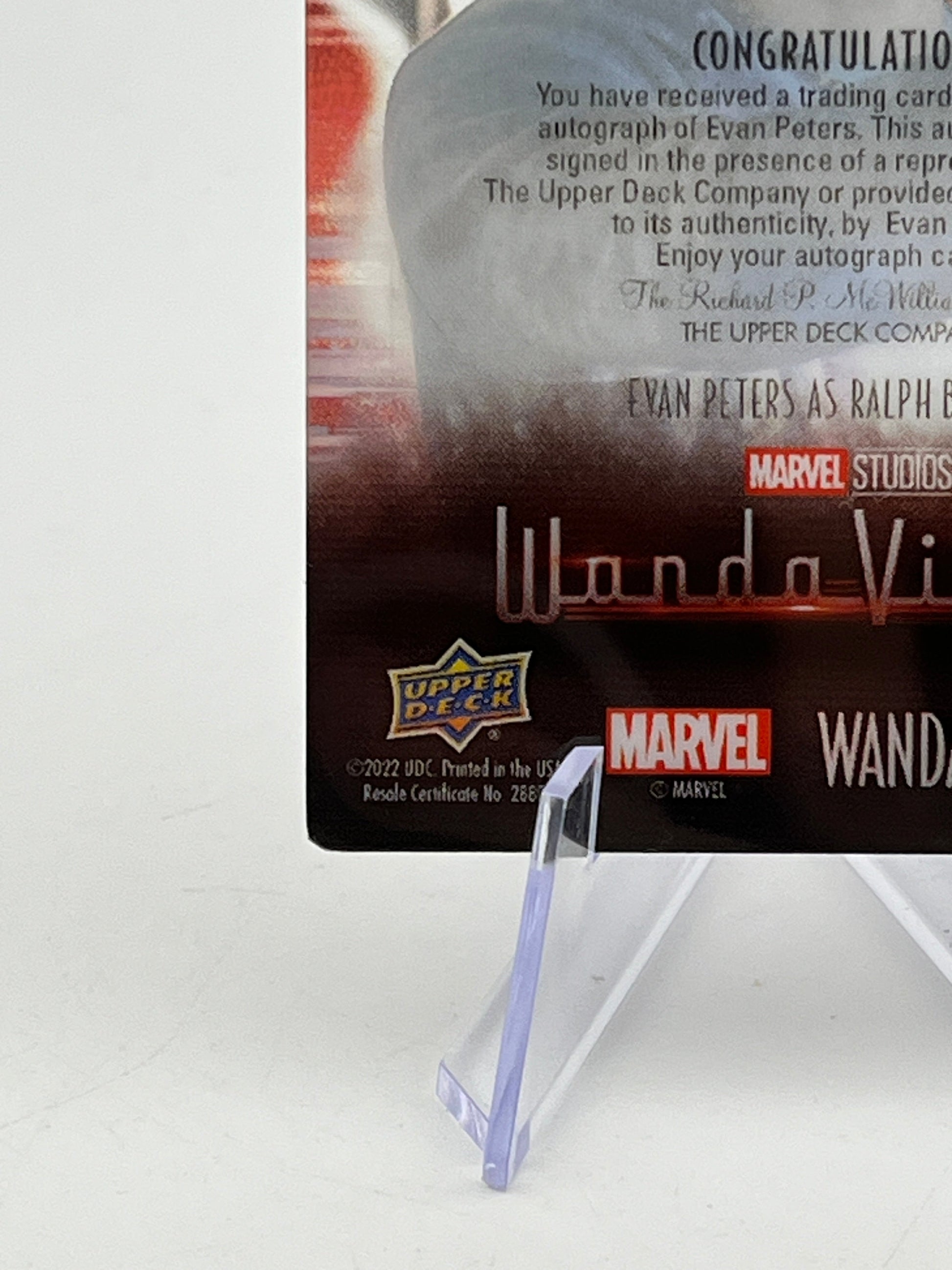 Upper Deck Marvel Wandavision - Evan Peters As Ralph Bohner  Auto 12/49 Wanda's Reality FRENLY BRICKS - Open 7 Days