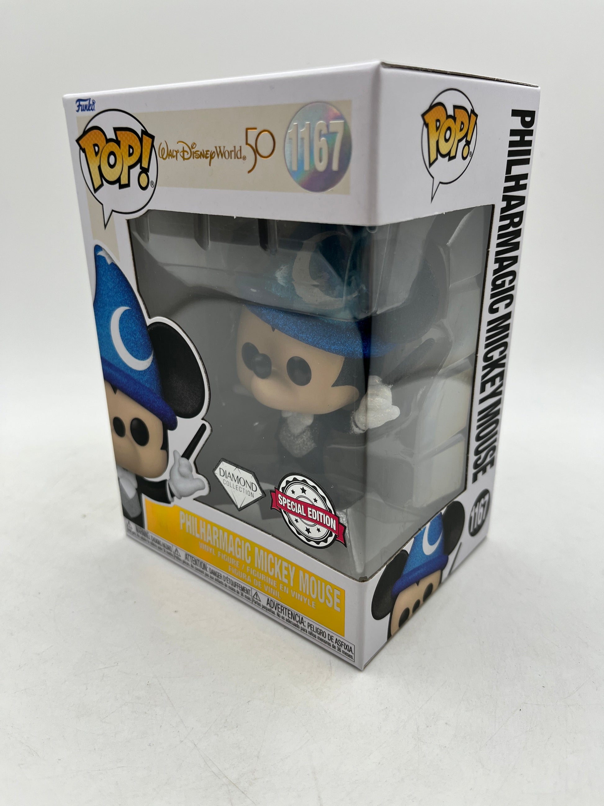 Funko POP! Walt Disney World 50 - Philharmagic Mickey Mouse #1167 - Diamond SE FRENLY BRICKS - Open 7 Days