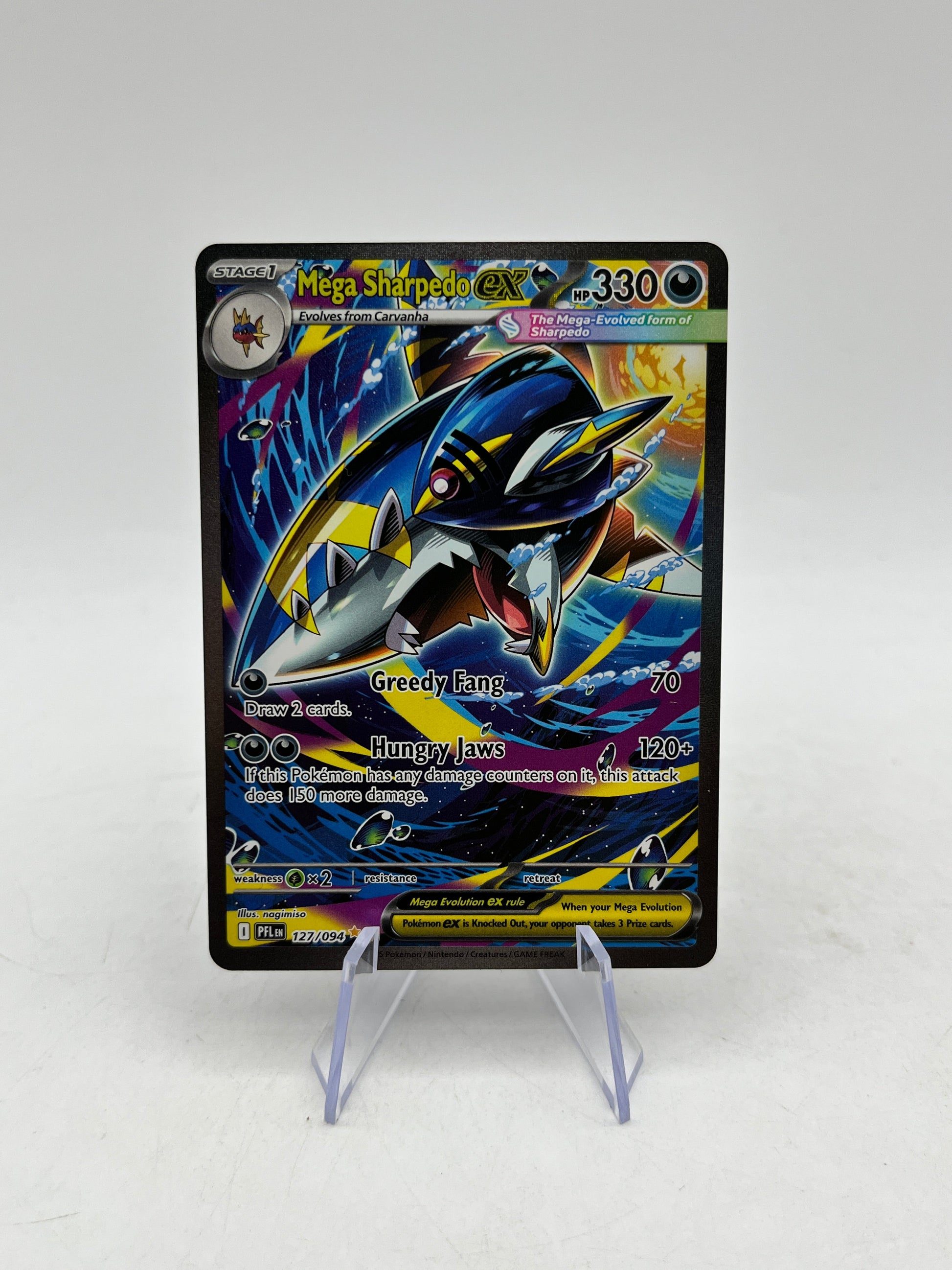 Pokémon - Mega Sharpedo EX 127/094 SIR - Phantasmal Flames FRENLY BRICKS - Open 7 Days