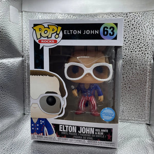 Funko Pop! Pop Rocks Elton John #63 Red, White, & Blue Glitter FRENLY BRICKS - Open 7 Days