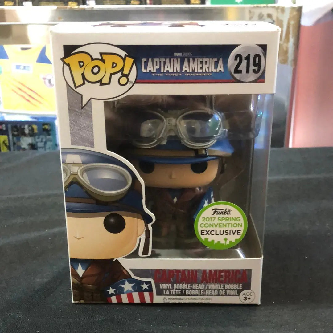 Funko Pop! Vinyl: Marvel - Captain America #219 2017 Spring Convention Exclusive FRENLY BRICKS - Open 7 Days