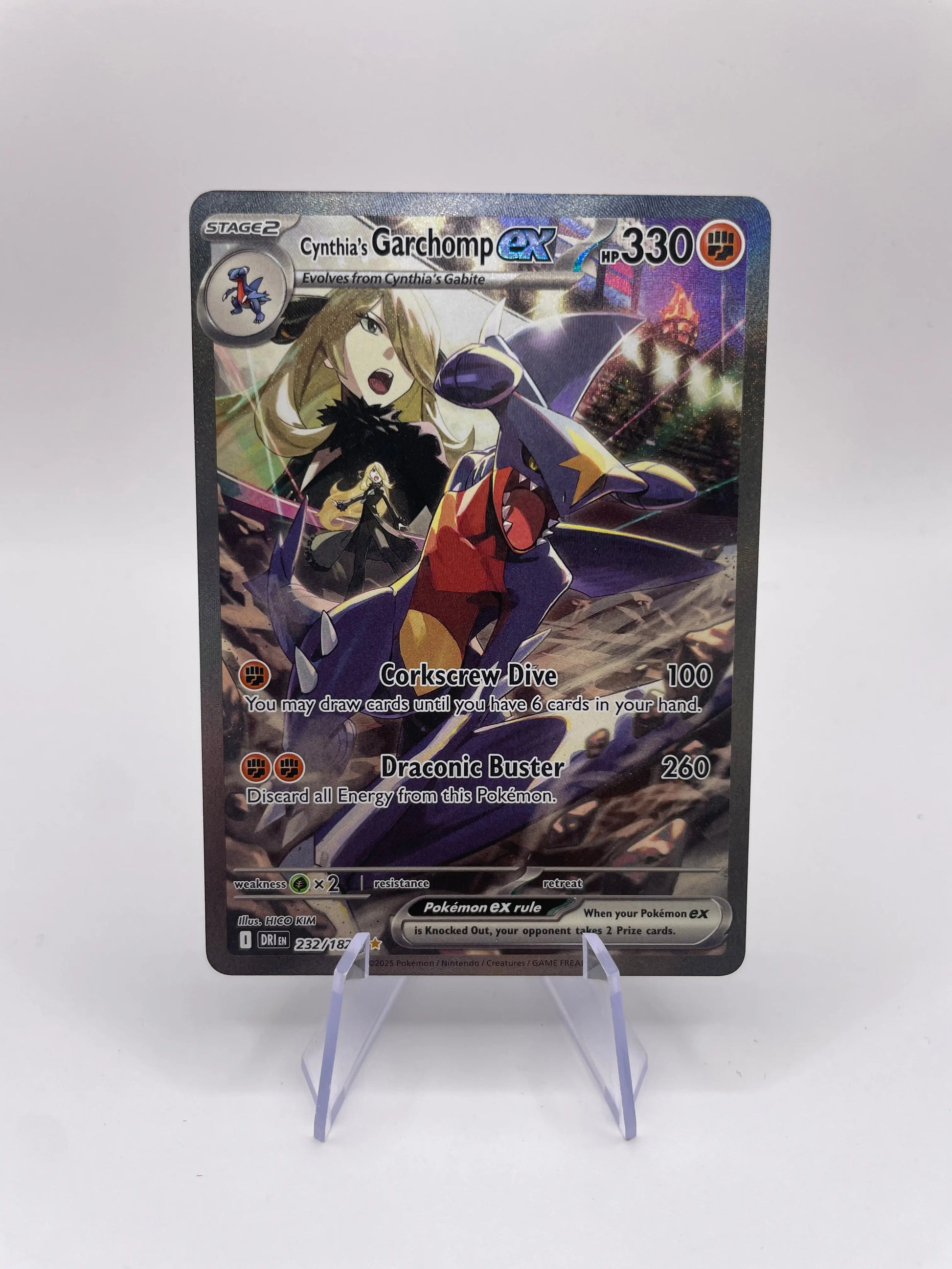 2025 Pokemon TCG - Cynthia's Garchomp ex - 232/182 - SV10: Destined Rivals - MINT FRENLY BRICKS - Open 7 Days