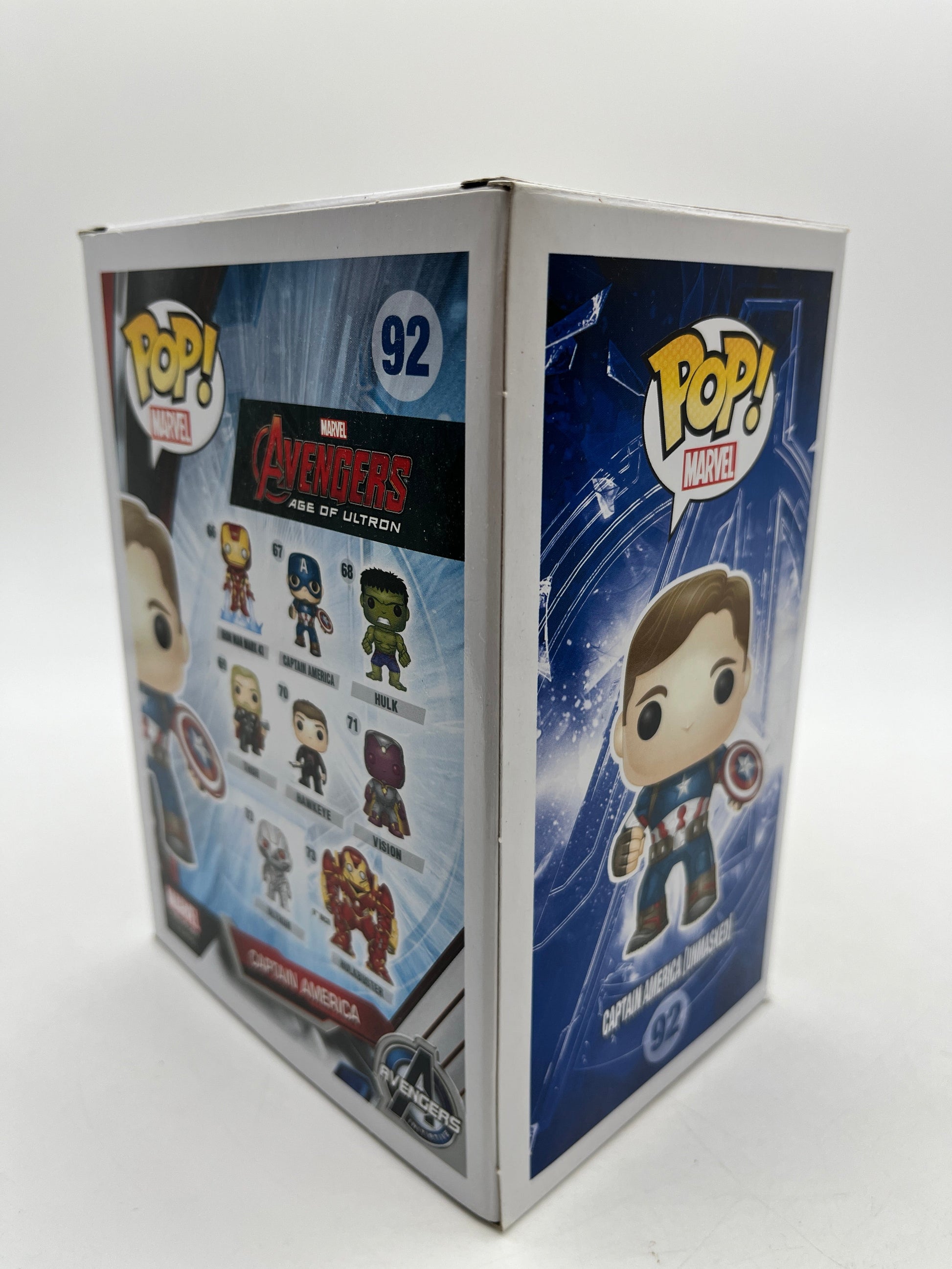 Funko POP! Marvel Avengers Age Of Ultron - Captain America [Unmasked] #92 - Vinyl Collectable FRENLY BRICKS - Open 7 Days