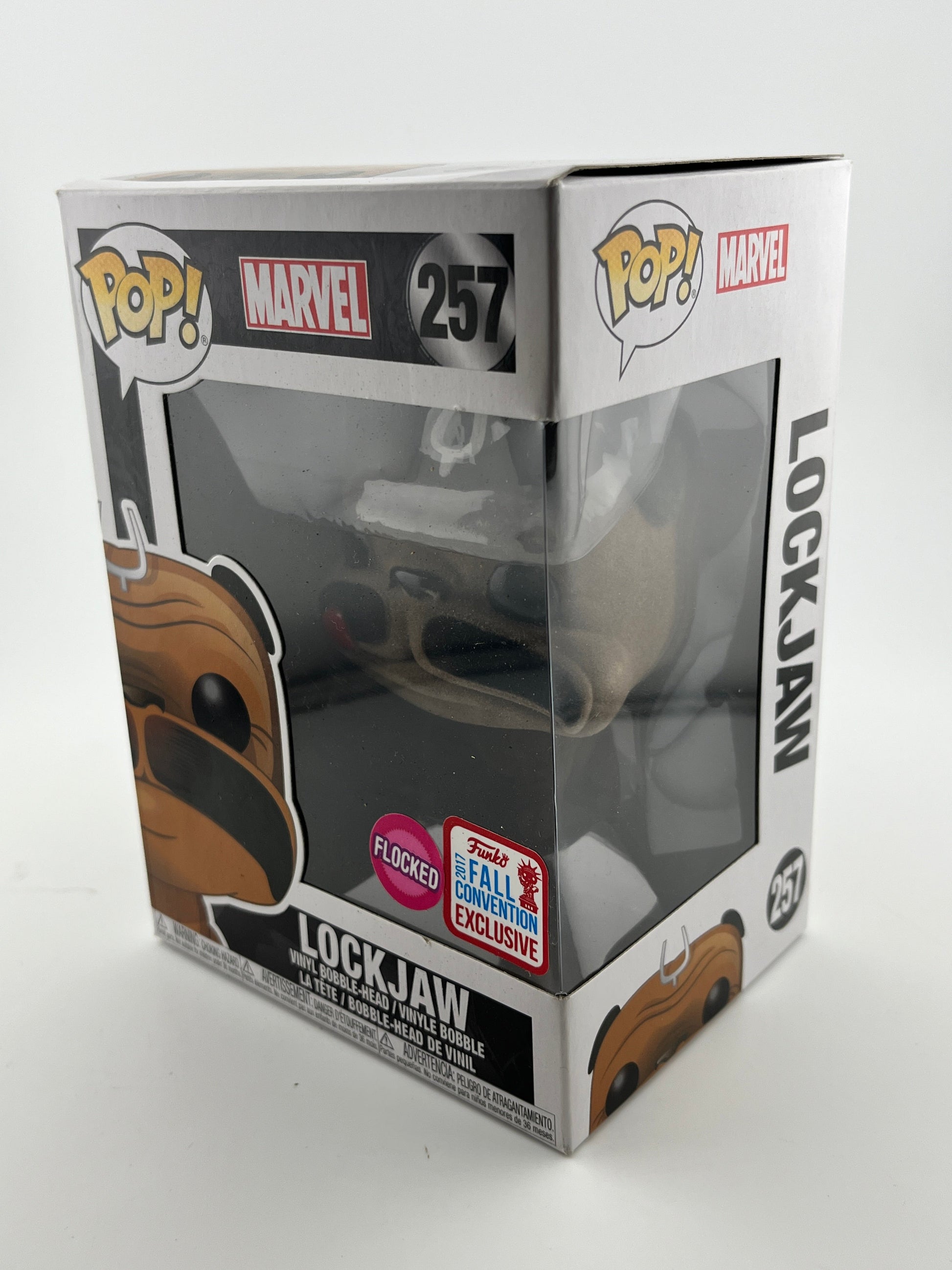 Funko POP! Marvel In Humans - Lockjaw #257 - Flocked 2017 Fall Exclusive FRENLY BRICKS - Open 7 Days