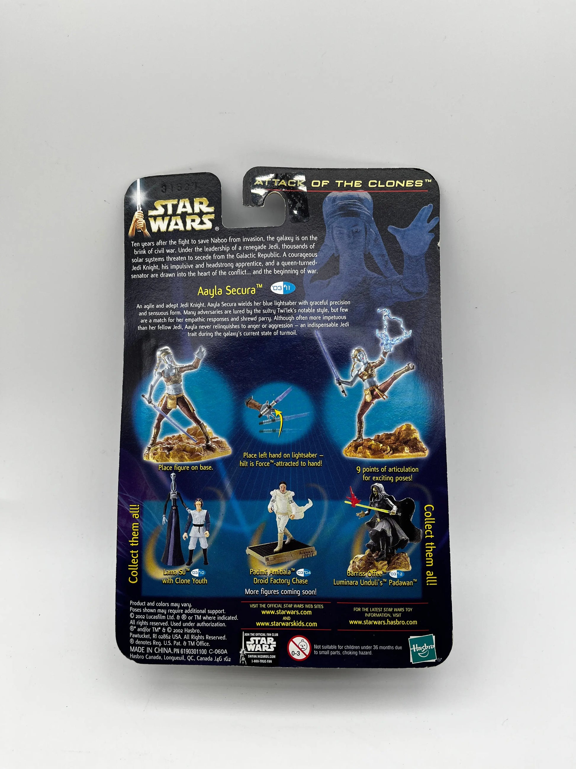 Star Wars Attack of the Clones Aayla Secura Action Figure Hasbro Jedi Knight FRENLY BRICKS - Open 7 Days