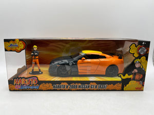 2009 Nissan GT-R R35 w/ Naruto Diecast Figurine Jada Toys Naruto Shippuden - Sealed