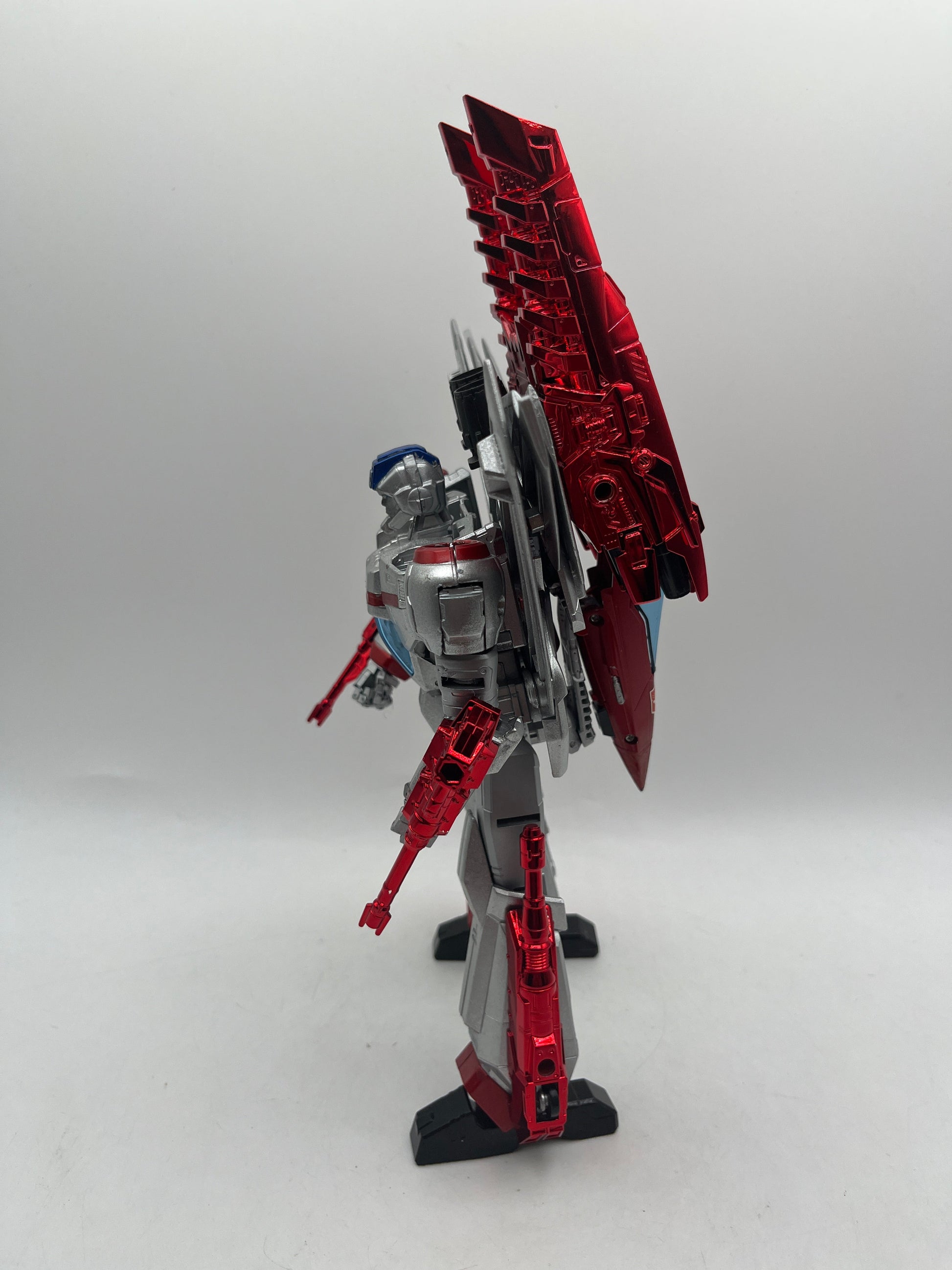 Transformers Generations Leader Class Jetfire Custom Painted Silver & Red Chrome FRENLY BRICKS - Open 7 Days