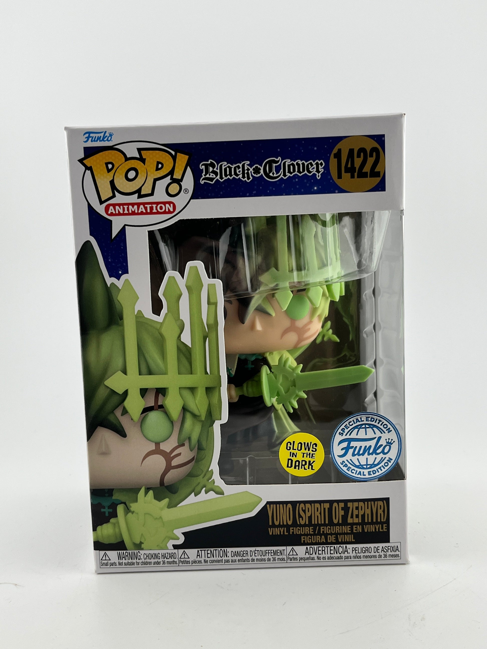 Funko POP! Animation Black Clover - Yuno (Sprit Of Zephyr) #1422 - Glow Special Edition FRENLY BRICKS - Open 7 Days