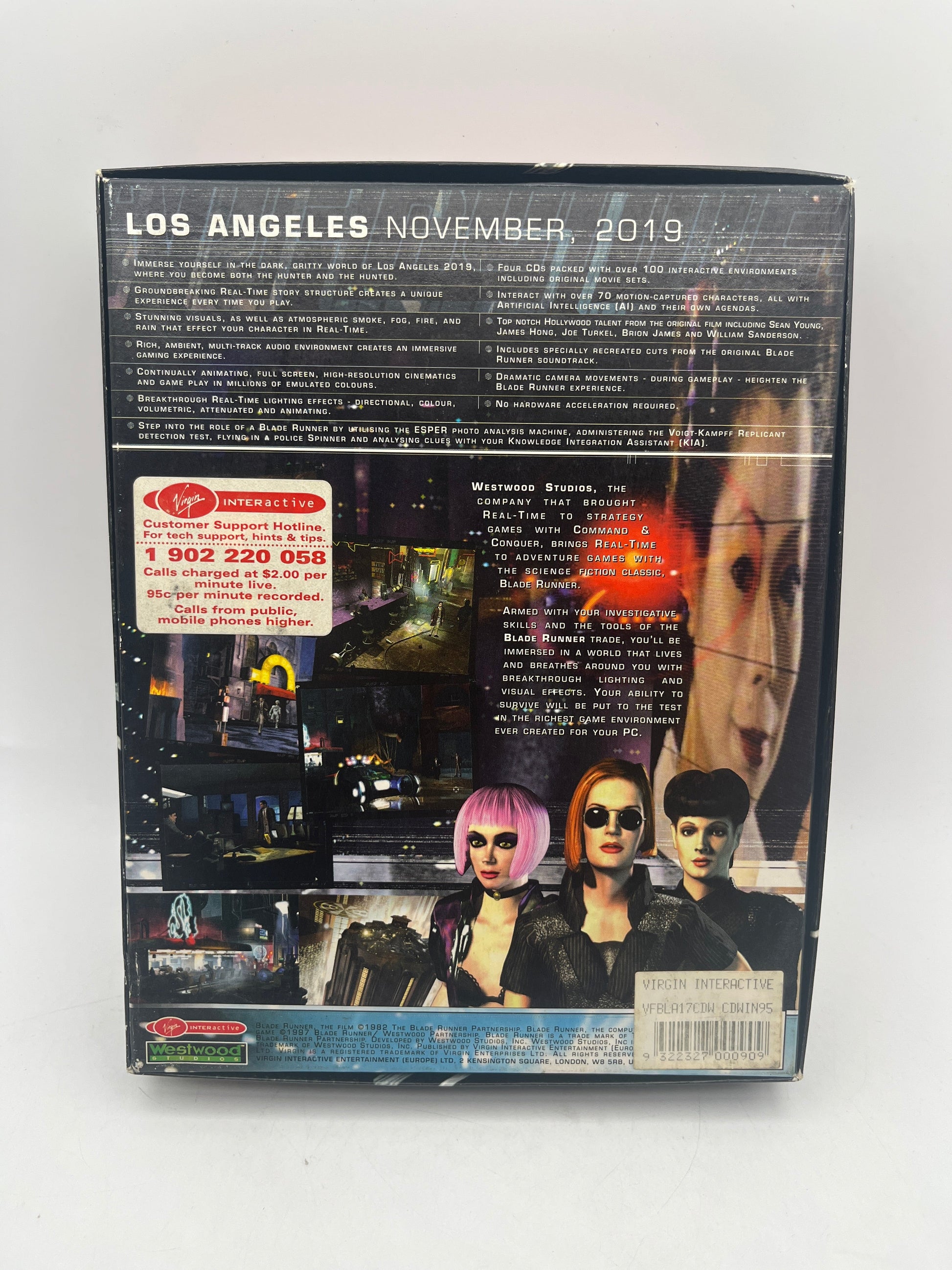 Blade Runner PC 1997 Big Box Westwood Studios Win 95/NT CD-ROM +combinedshipping FRENLY BRICKS - Open 7 Days