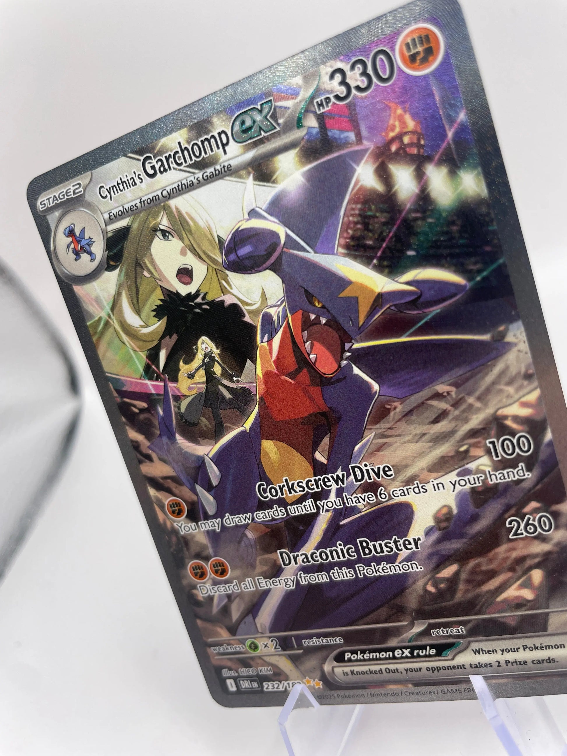 2025 Pokemon TCG - Cynthia's Garchomp ex - 232/182 - SV10: Destined Rivals - MINT FRENLY BRICKS - Open 7 Days