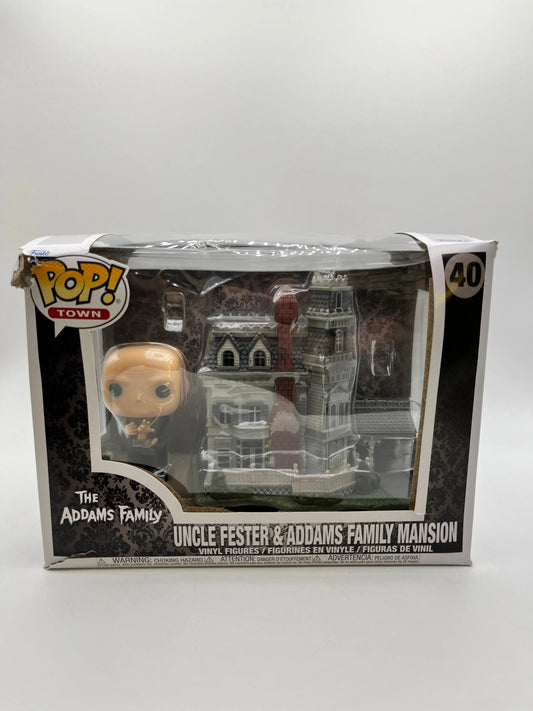 Funko POP! Town The Addams Family - Uncle Fester With Mansion #40 FRENLY BRICKS - Open 7 Days