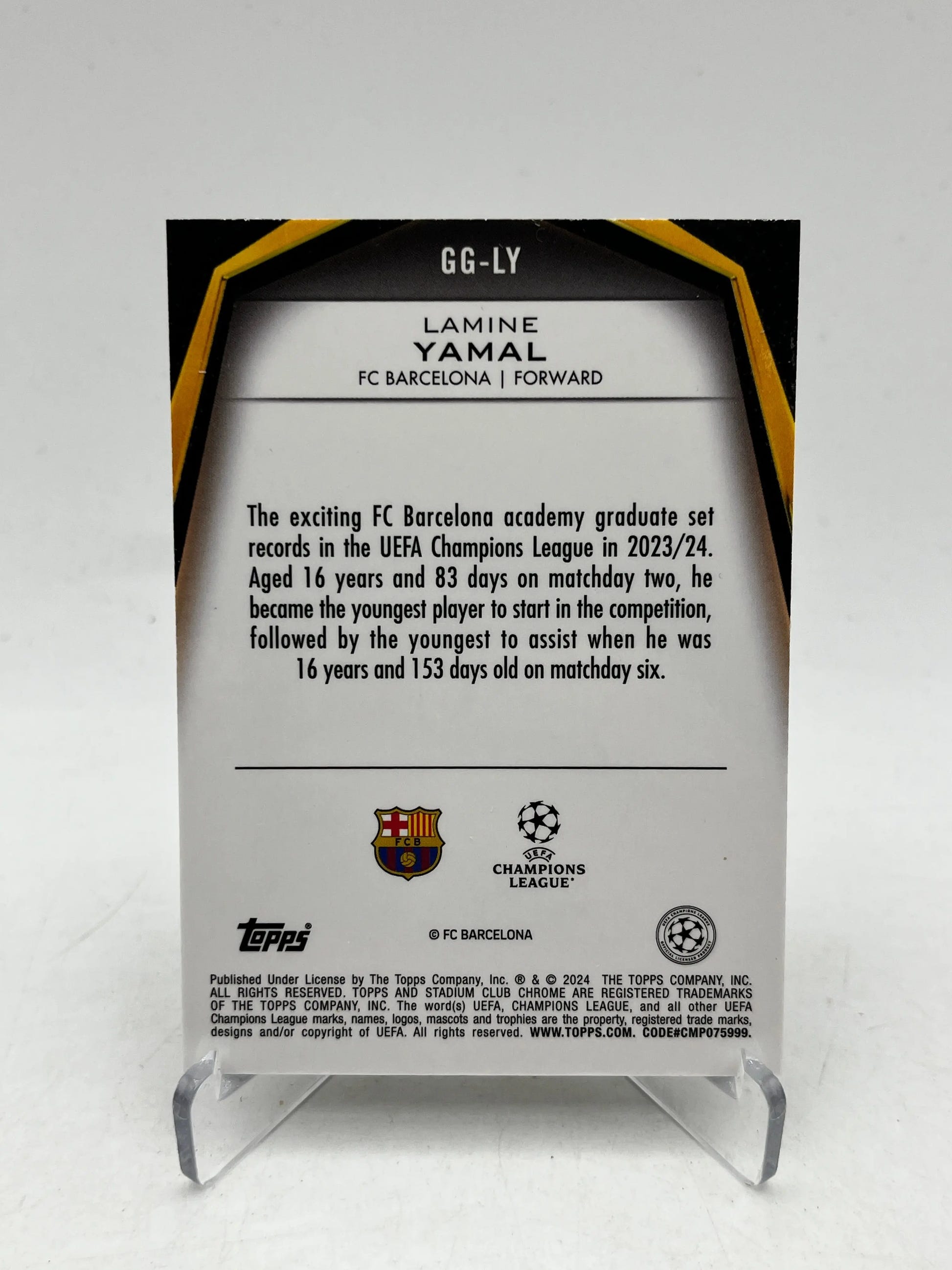 Lamine Yamal 2023-24 Topps Stadium Club Chrome RC Glimpses of Gold #GG-LY FRENLY BRICKS - Open 7 Days image 2