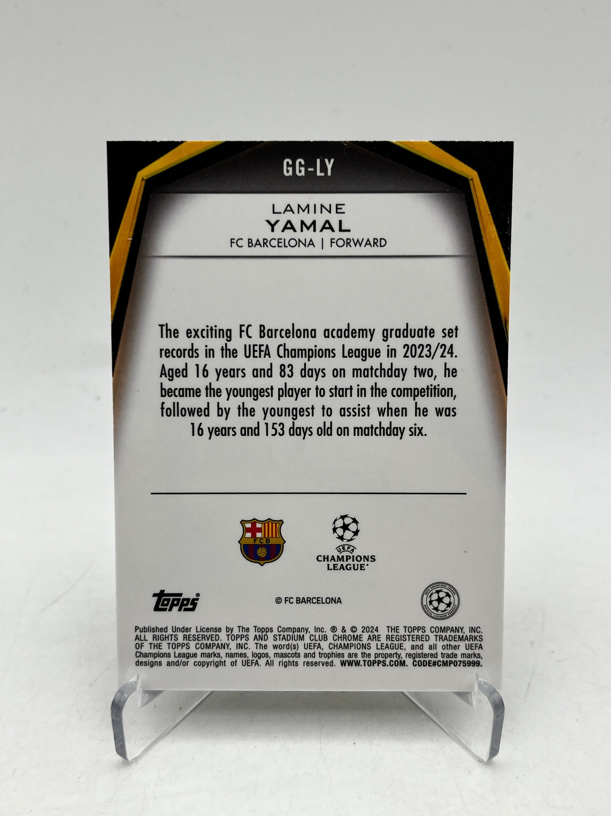 Lamine Yamal 2023-24 Topps Stadium Club Chrome RC Glimpses of Gold #GG-LY FRENLY BRICKS - Open 7 Days