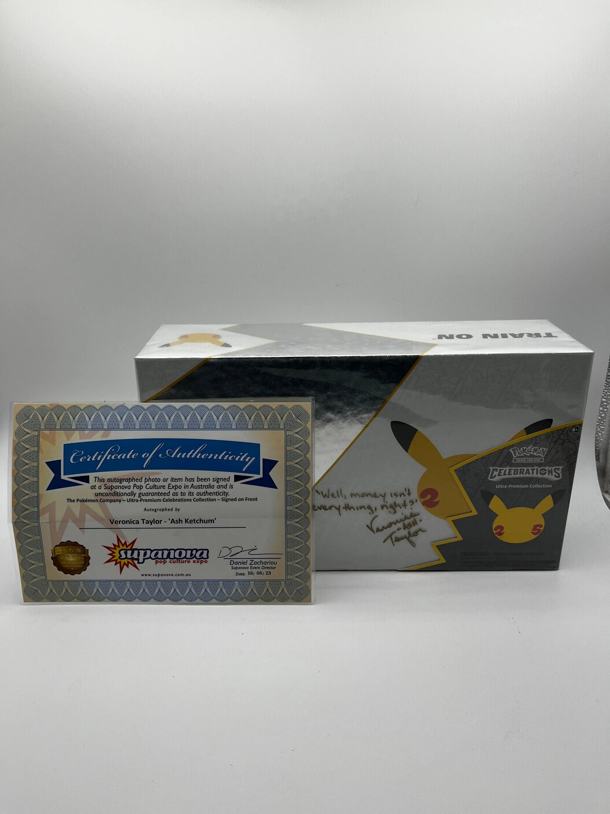 Pokémon Celebrations Ultra Premium Collection Signed Veronica Taylor -Ash Ketchum **Check Description** FRENLY BRICKS - Open 7 Days