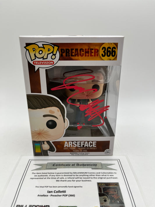 Funko POP! Television Preacher Arseface #366 - Autographed With COA *See Images* FRENLY BRICKS - Open 7 Days