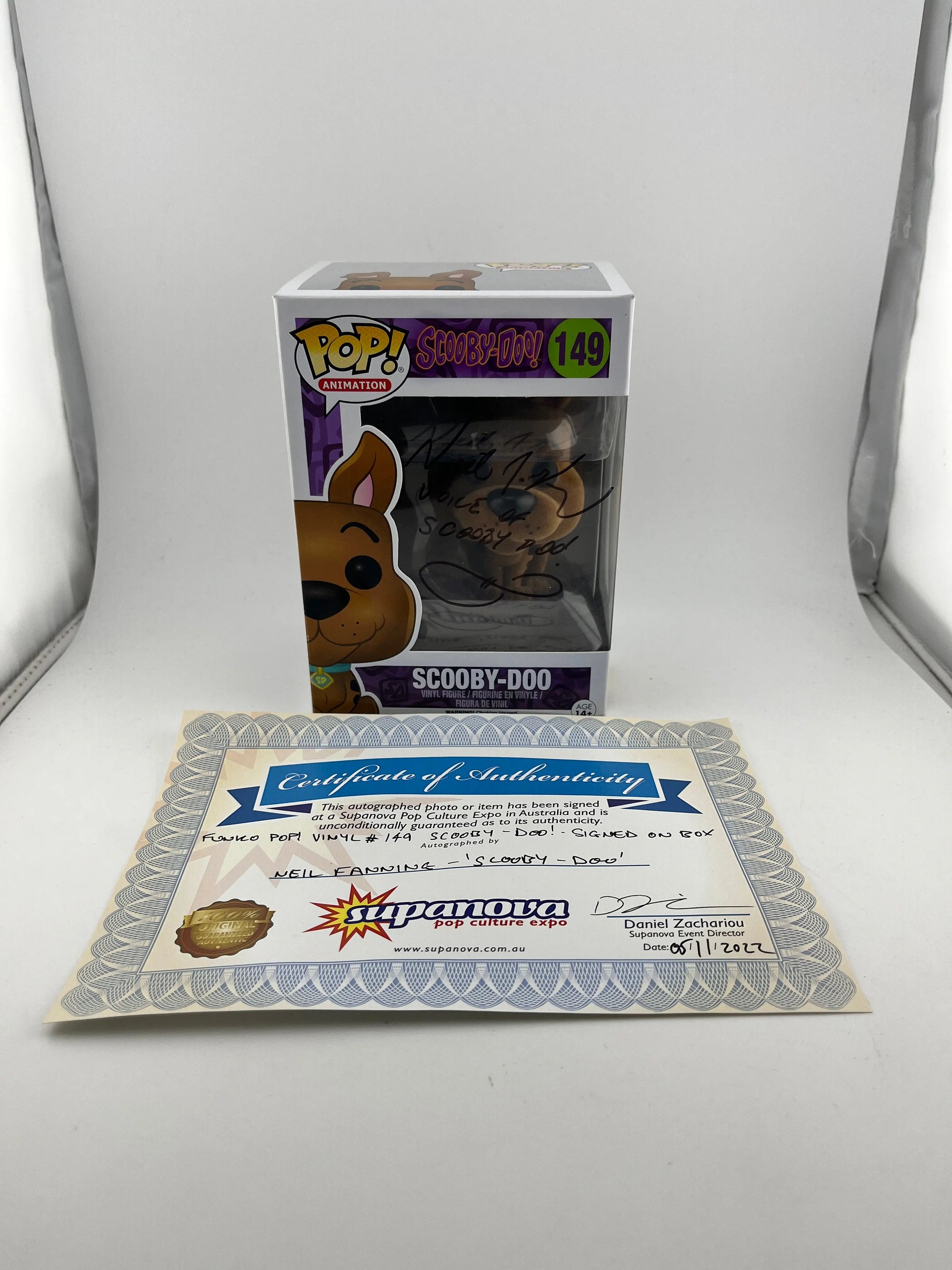 Funko POP! Animation Scooby-Doo - Signed Scooby-Doo #149 Neil Fanning - COA Included FRENLY BRICKS - Open 7 Days
