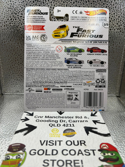 Hotwheels Nissan Skyline Gt-R (BCNR33) FRENLY BRICKS - Open 7 Days