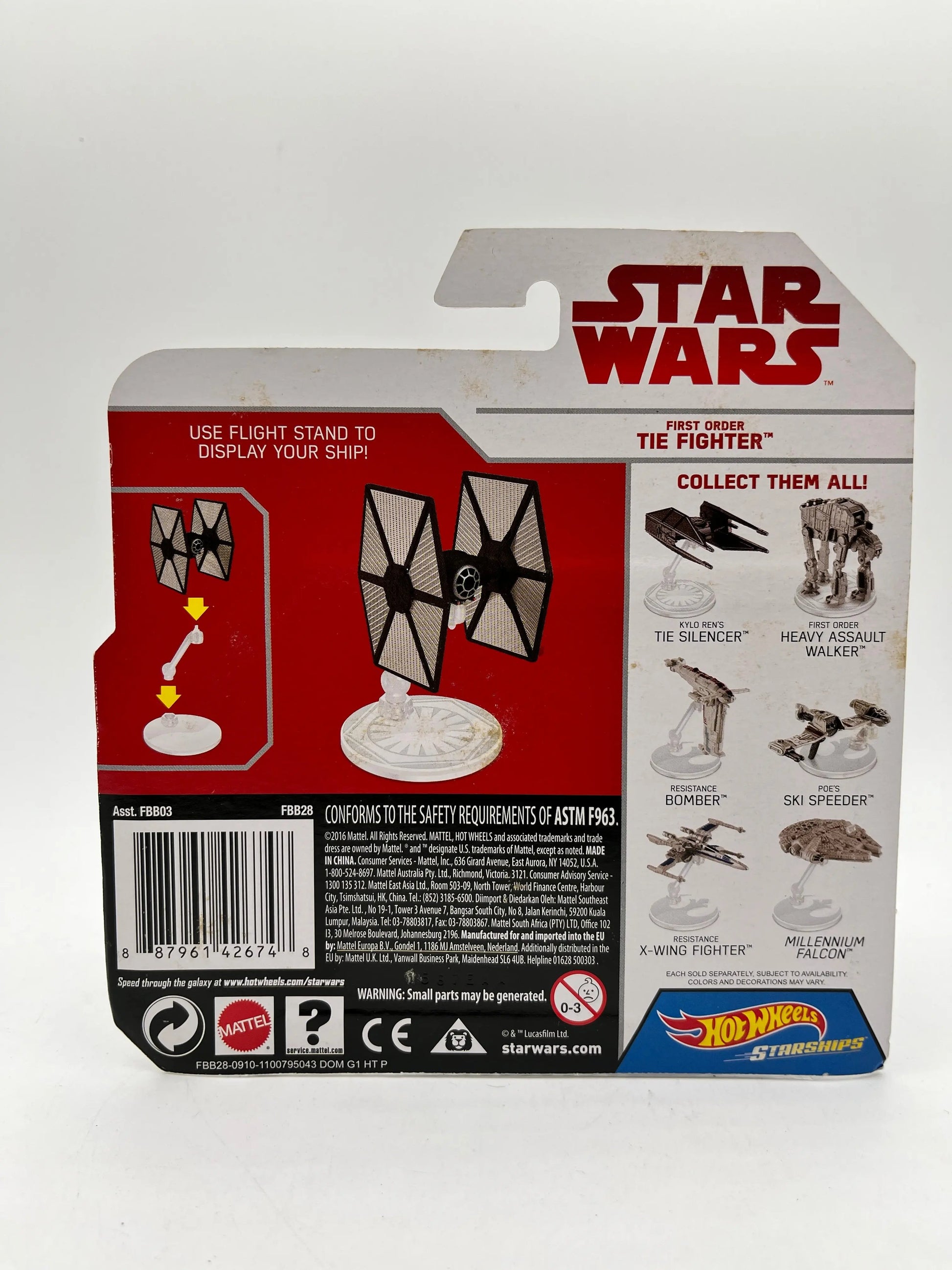 Hot Wheels Star Wars Die-Cast Starships First Order Tie Fighter - Sealed FRENLY BRICKS - Open 7 Days