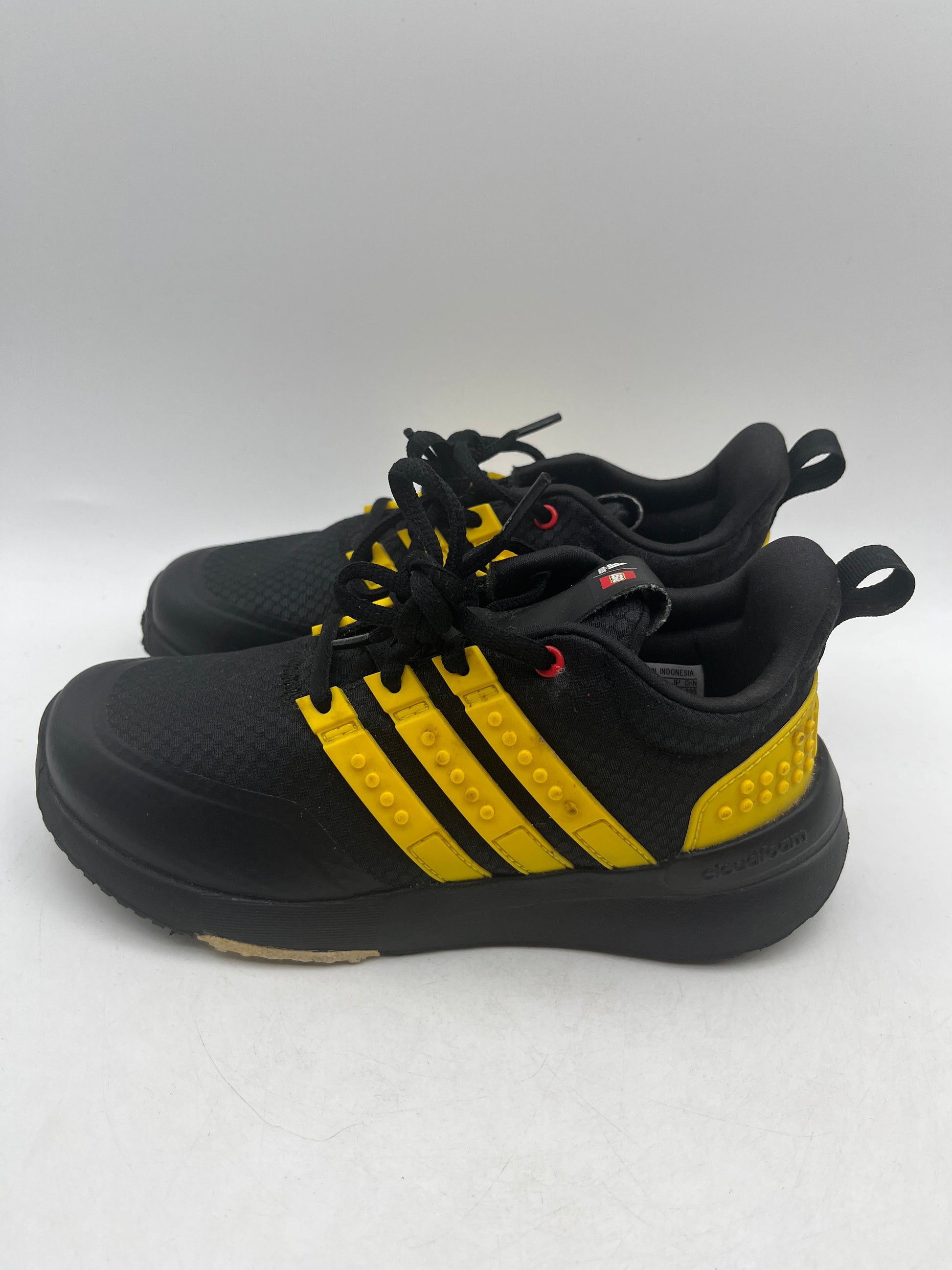 Kids Adidas x LEGO® Racer TR X Yellow & Black Shoes Size Y2 USED FRENLY BRICKS - Open 7 Days