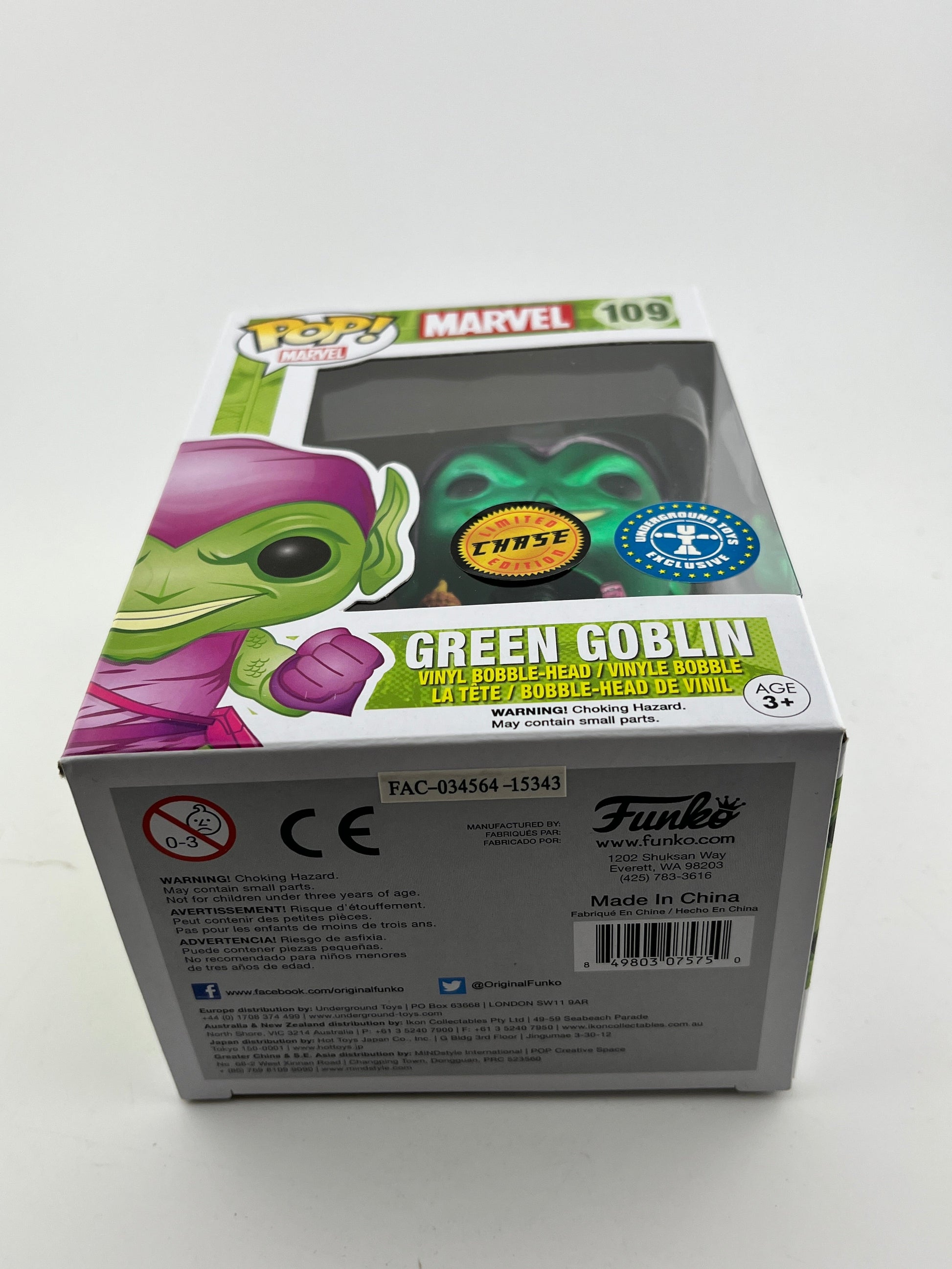 Funko POP! Marvel - Green Goblin #109 - Limited Edition Chase - Underground Toys Exclusive FRENLY BRICKS - Open 7 Days