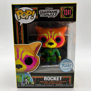 Funko POP! Marvel Guardians Of The Galaxy Vol. 3 Rocket #1241 - Special Black Light Edition FRENLY BRICKS - Open 7 Days