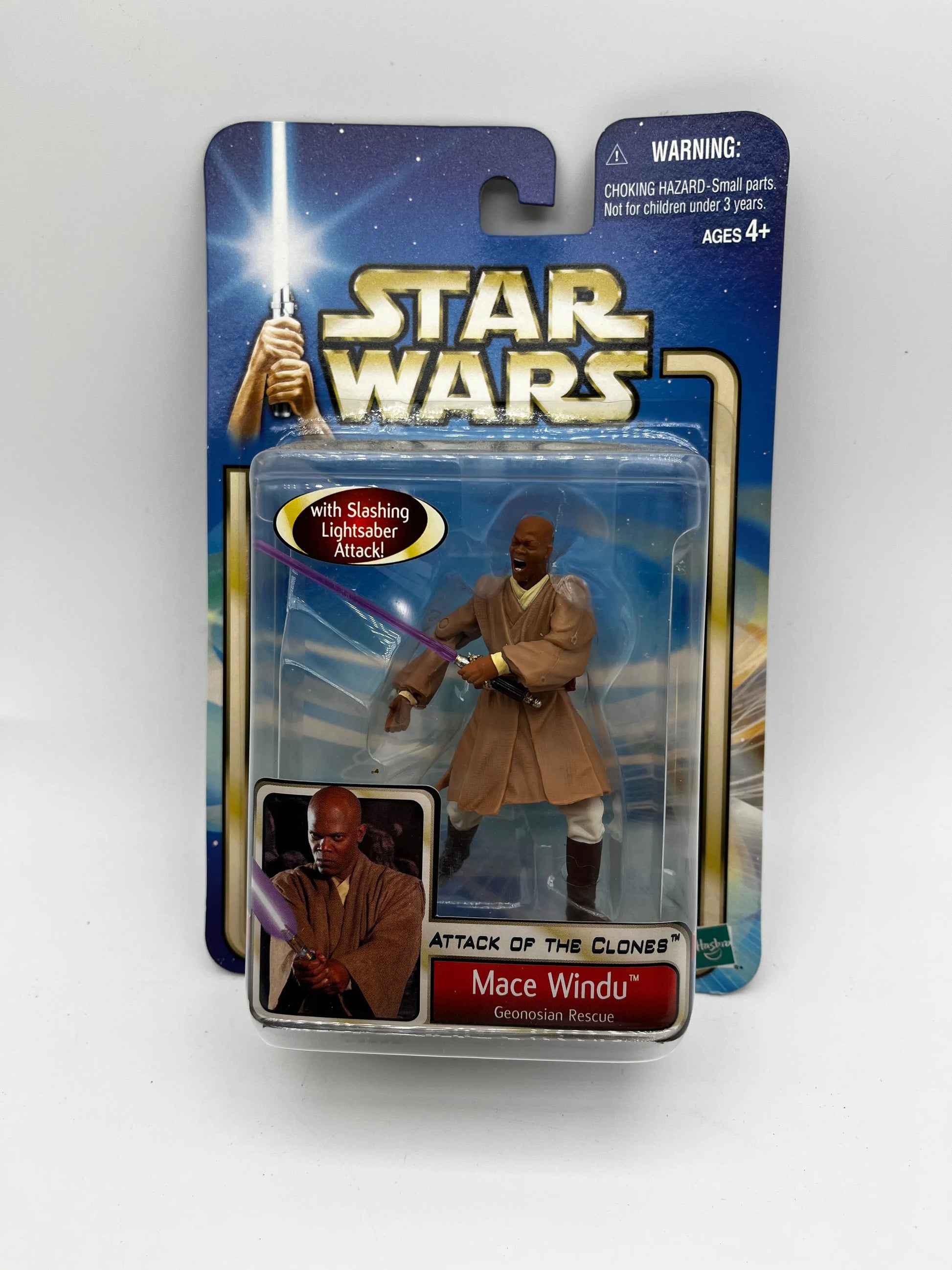 Hasbro 2002 Star Wars Attack of the Clones Mace Windu Action Figure FRENLY BRICKS - Open 7 Days