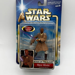 Hasbro 2002 Star Wars Attack of the Clones Mace Windu Action Figure FRENLY BRICKS - Open 7 Days